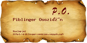 Piblinger Osszián névjegykártya