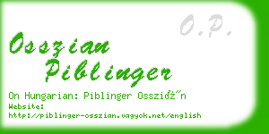 osszian piblinger business card